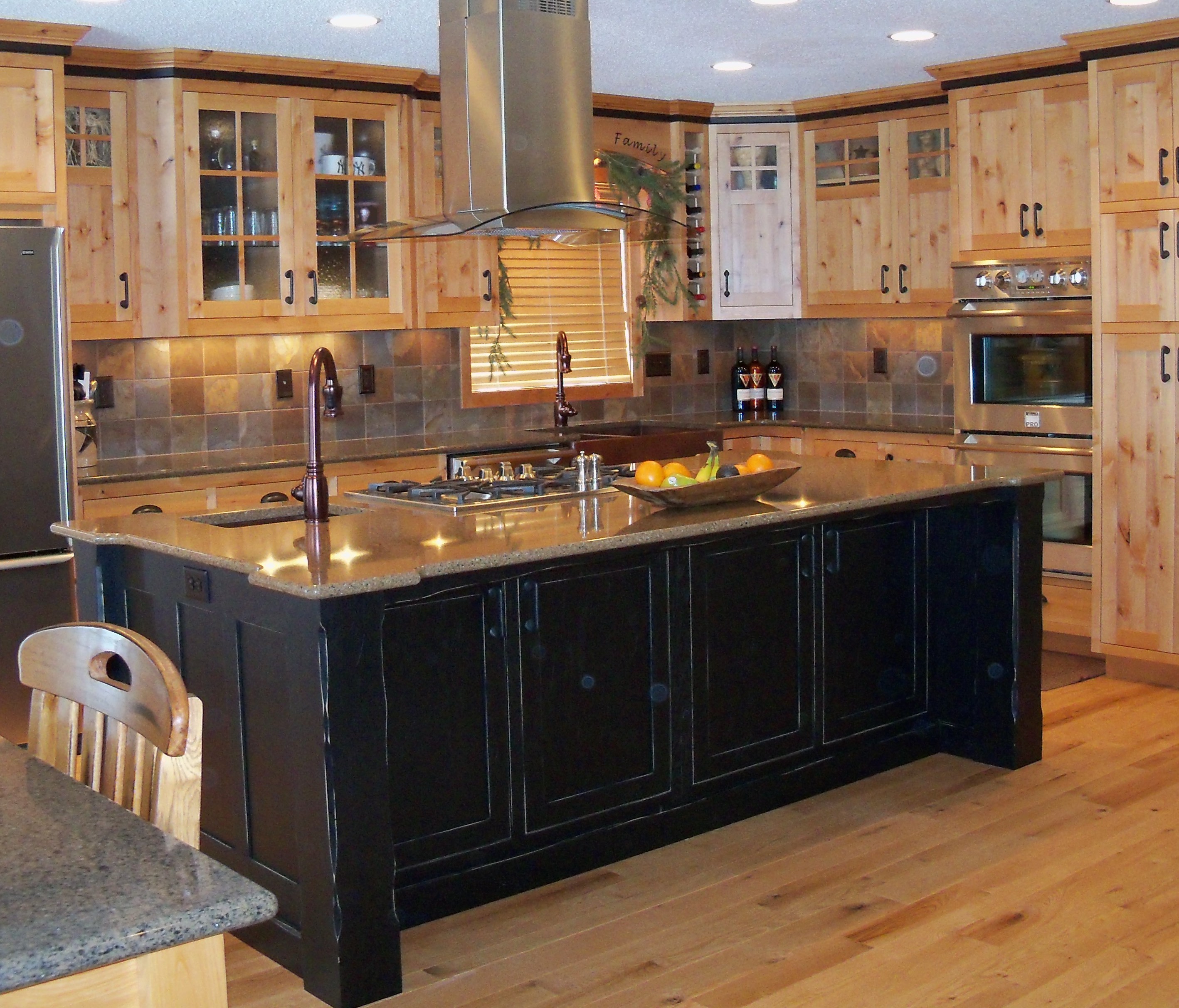 Using Wall Cabinets as Bases for a Unique Kitchen Island