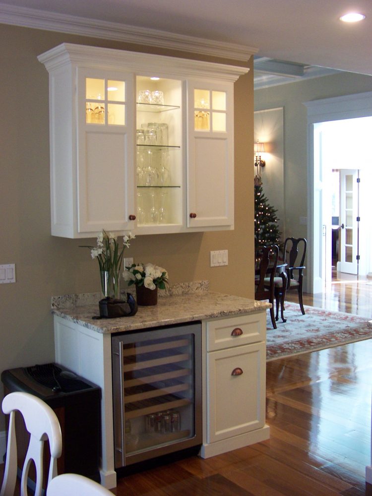 Kitchen Design Ideas A Beverage Station using a Wine Cooler in a Tall