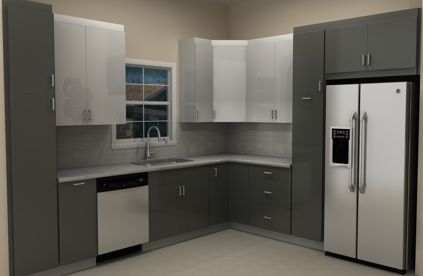 IKEA High Gloss Kitchen Cabinets