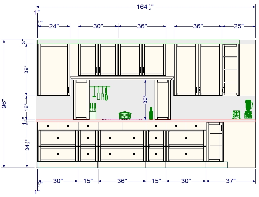 kitchen cabinet design with dimensions