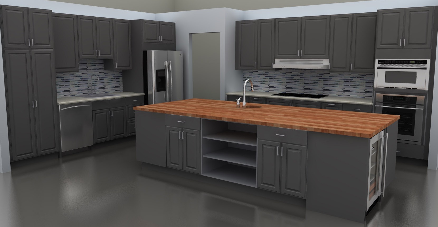 Stylish LIDINGO gray  doors for a new IKEA  kitchen 