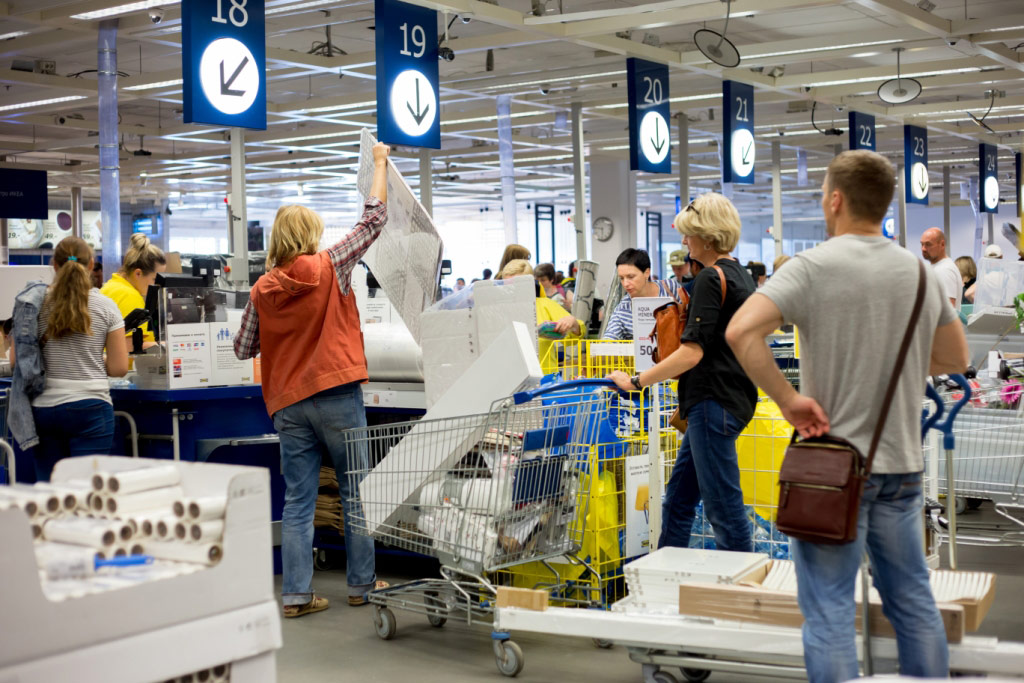 IKEA customers at kitchen sale