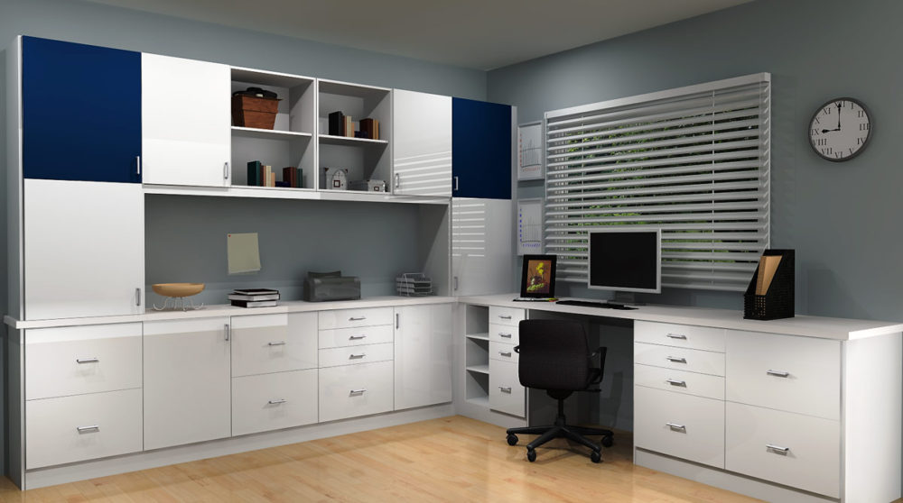 Using IKEA Cabinetry To Create Your Home Office   7 SEKTION RINGHULT High Gloss White And JARSTA High Gloss Black Blue 1000x558 