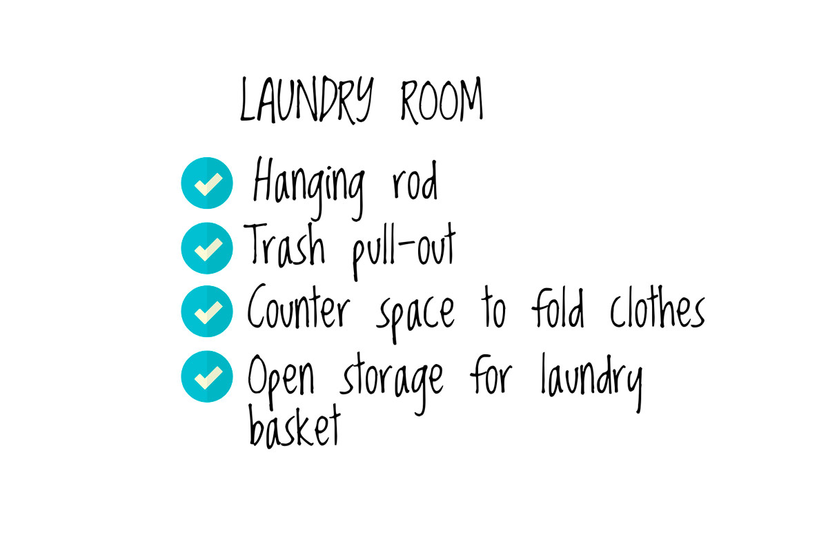 Laundry room design checklist