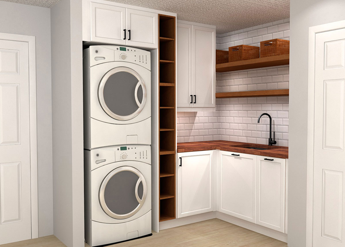 IKEA Laundry Room With White Fronts 