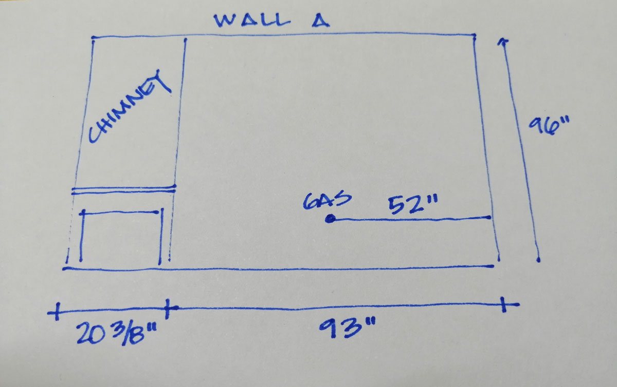 Wall-A Kitchen Measurements