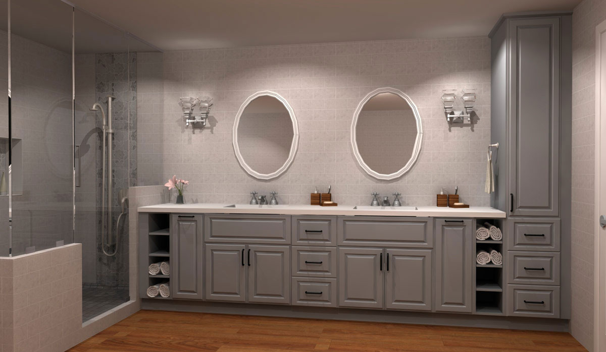 kitchen cabinets in bathroom