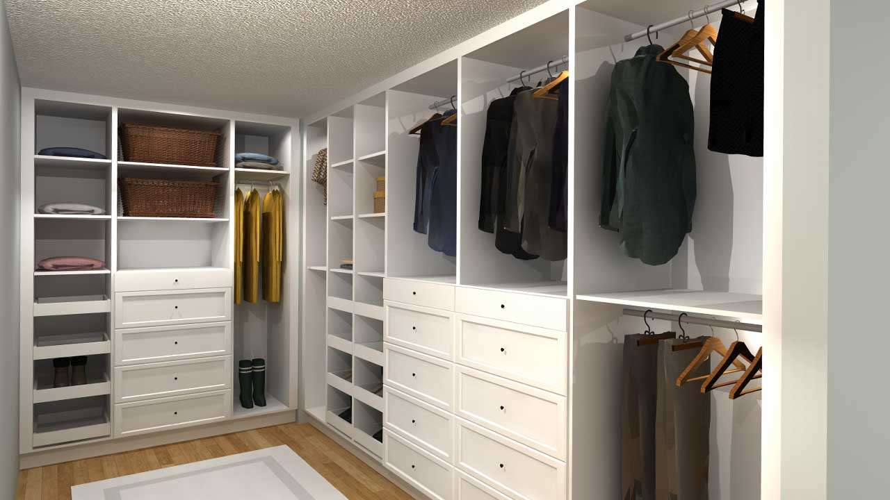 boog Dakraam lijden Three IKEA Closet Designs Under $4000 Using IKEA SEKTION Cabinets