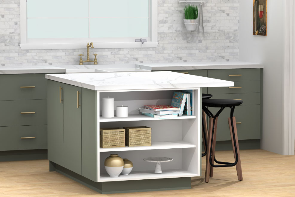 kitchen island open storage