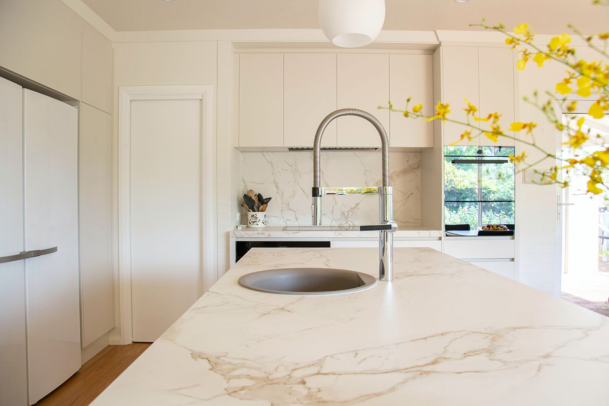 IKEA Kitchen Design marble island countertop
