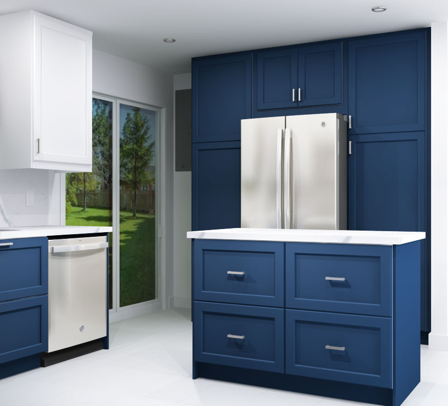 blue cabinet kitchen