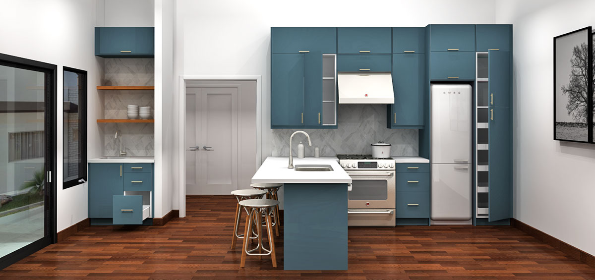 blue cabinet ikea kitchen