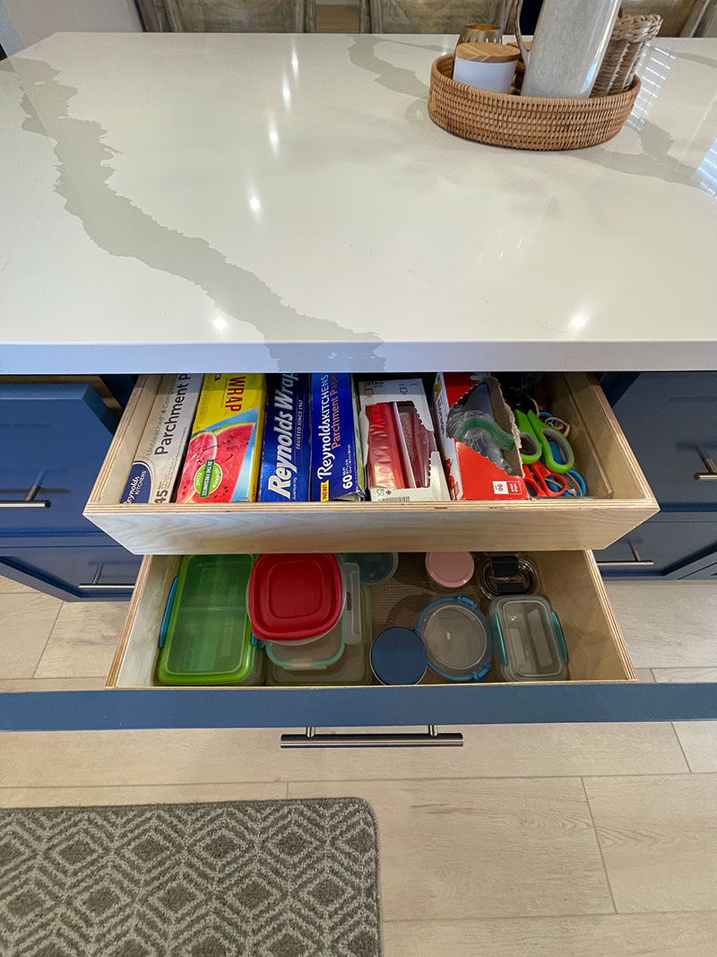 cabinet drawers in kitchen