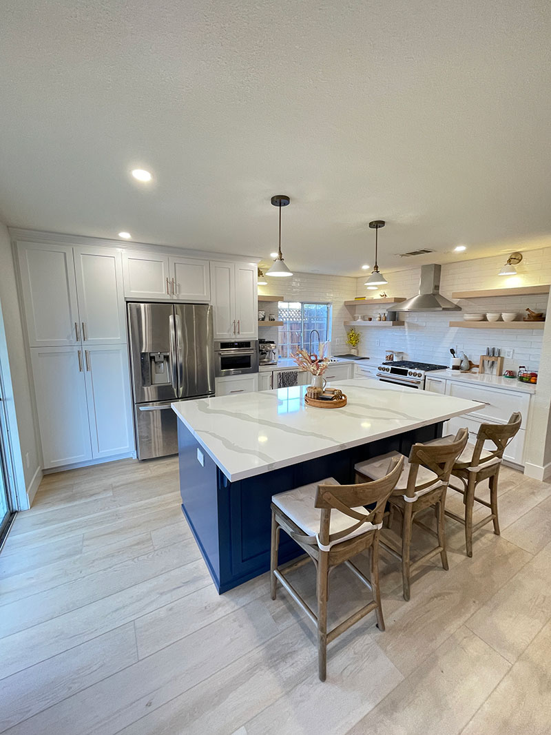 kitchen with large island