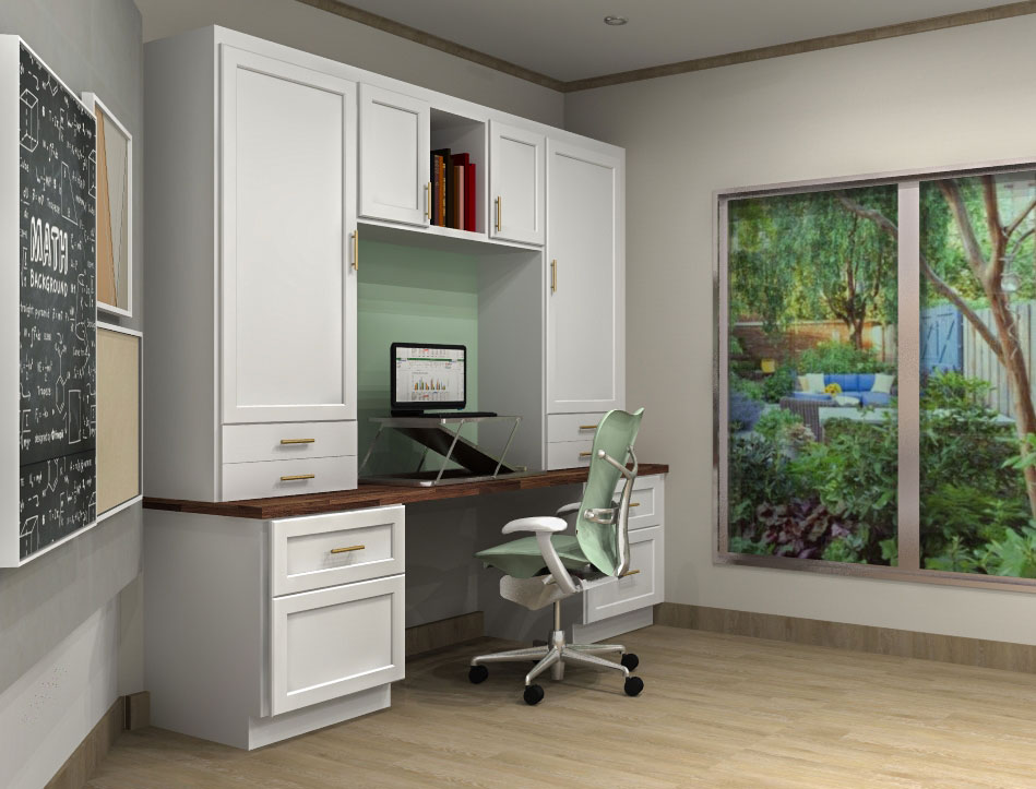 sleek home office ikea cabinets