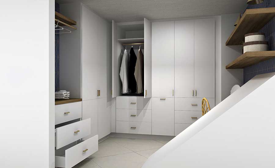 Ikea l deals shaped wardrobe