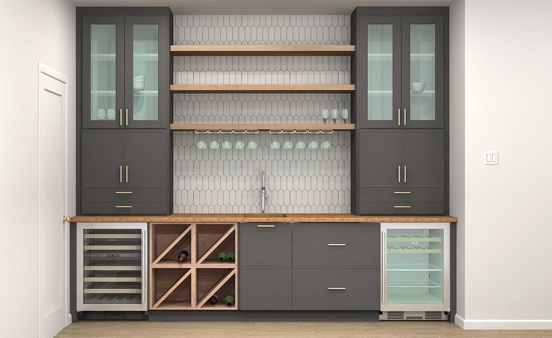 Verdachte Menda City nep Two Bar Areas, Two Different Designs with IKEA Cabinets