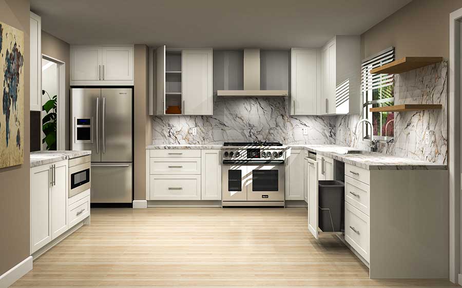 Rendering of modern kitchen design