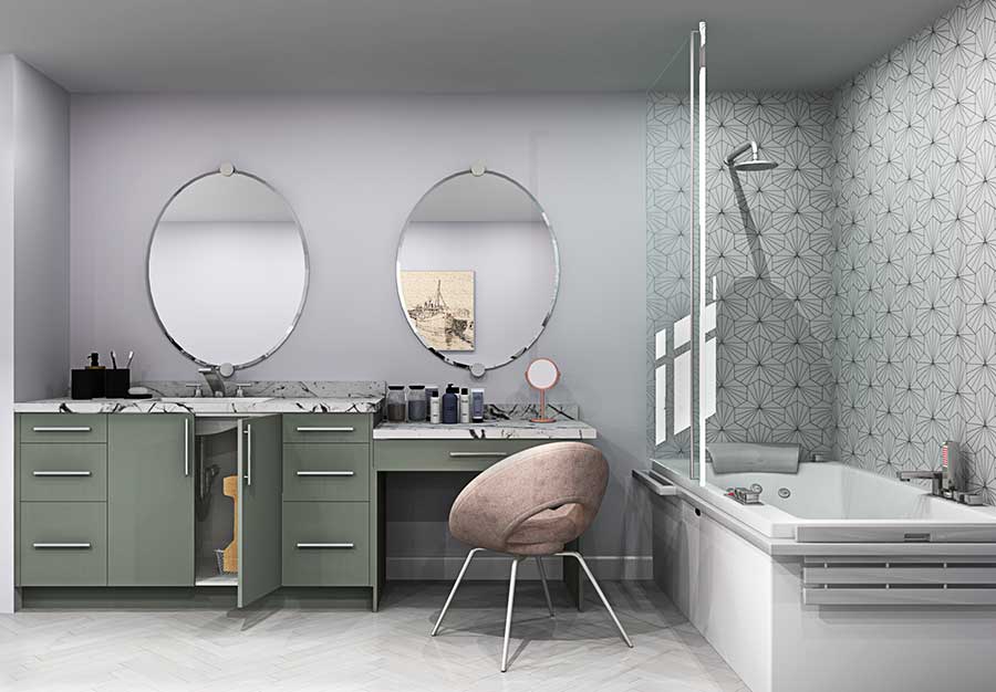 bathroom rendering using IKEA SEKTION cabinets