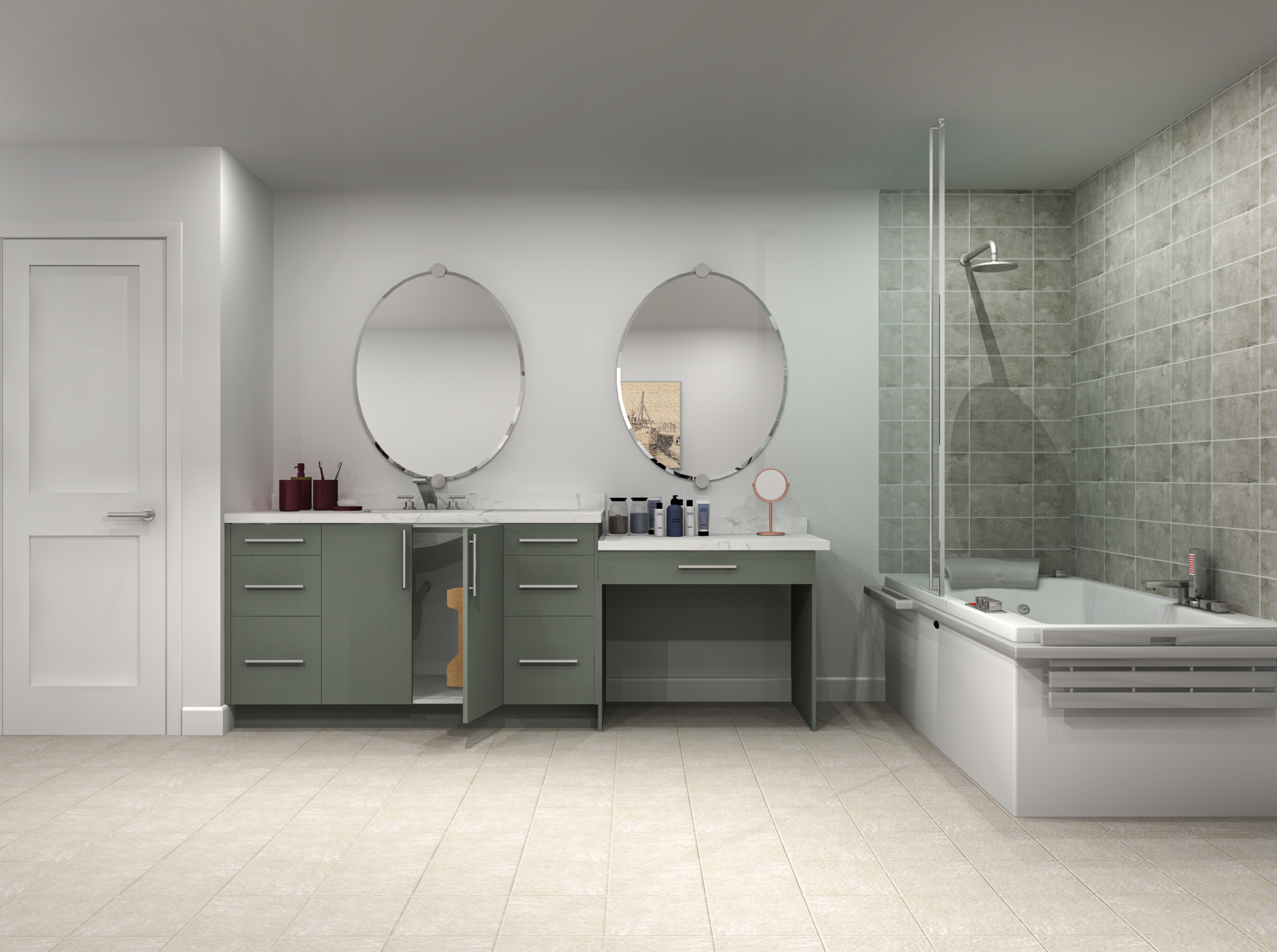 bathroom rendering using IKEA SEKTION cabinets