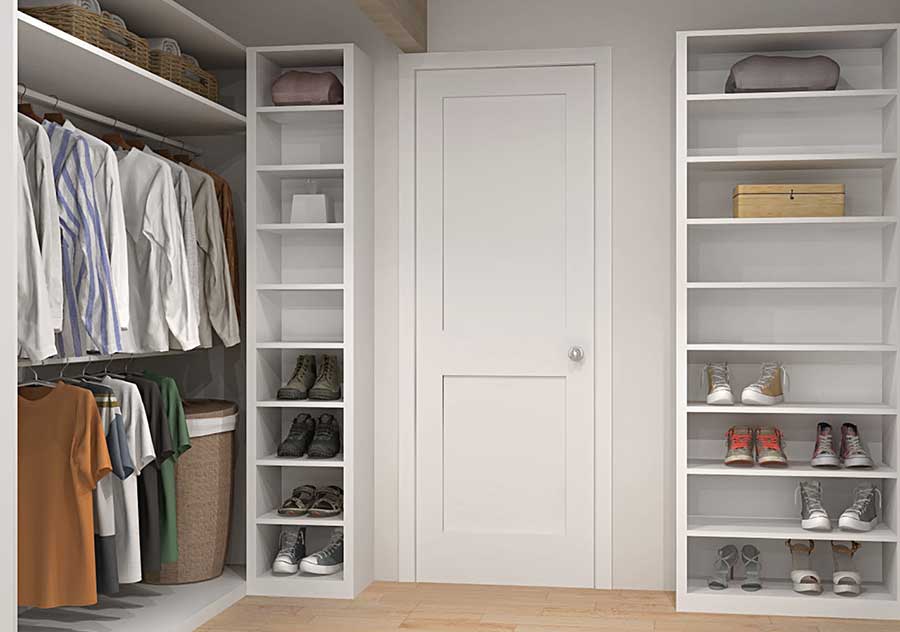 IKEA closet design with shelves for shoes