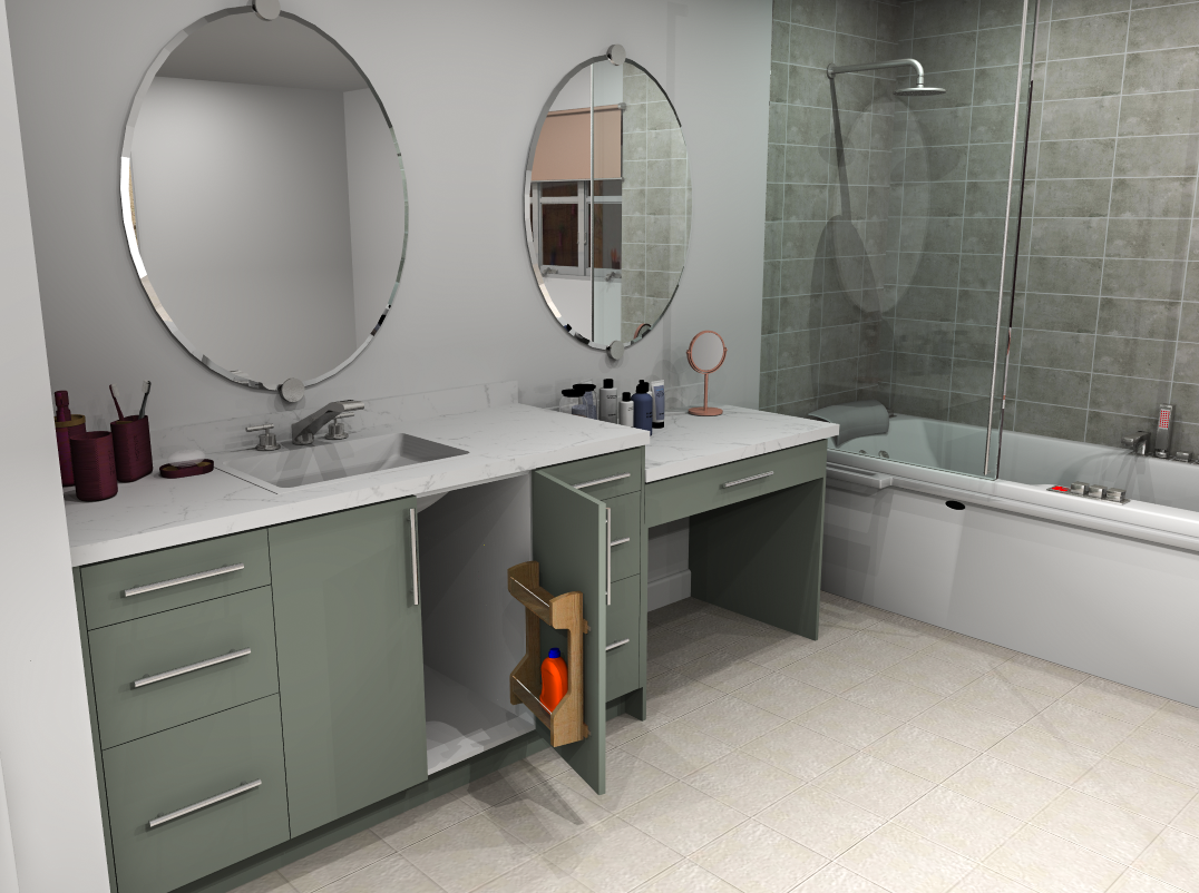 create extra bathroom storage with IKEA SEKTION cabinets