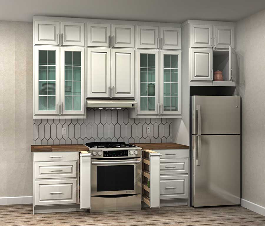 rendering of white IKEA kitchen