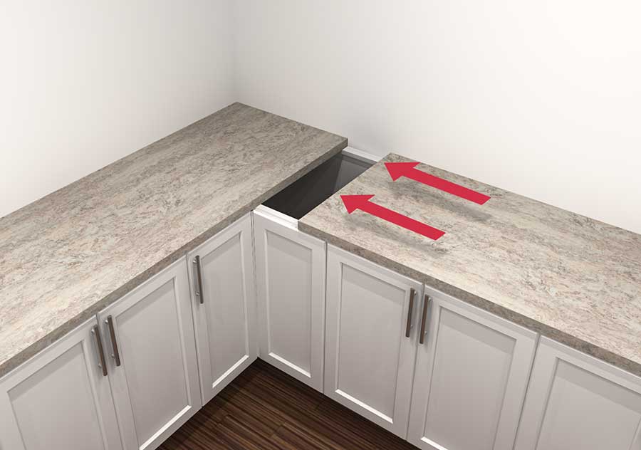 corner of countertop using laminate