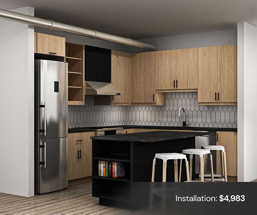 Rendering of completed kitchen