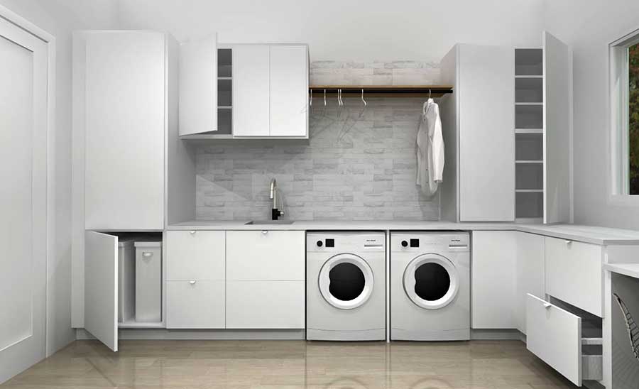 IKEA Cabinets in Laundry Room