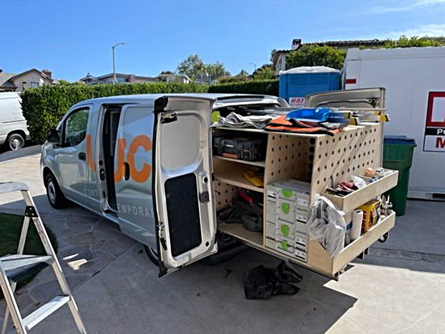 Kitchen installer van and equipment