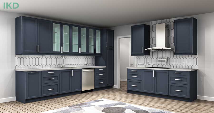 IKEA cabinets in redesigned kitchen rendering