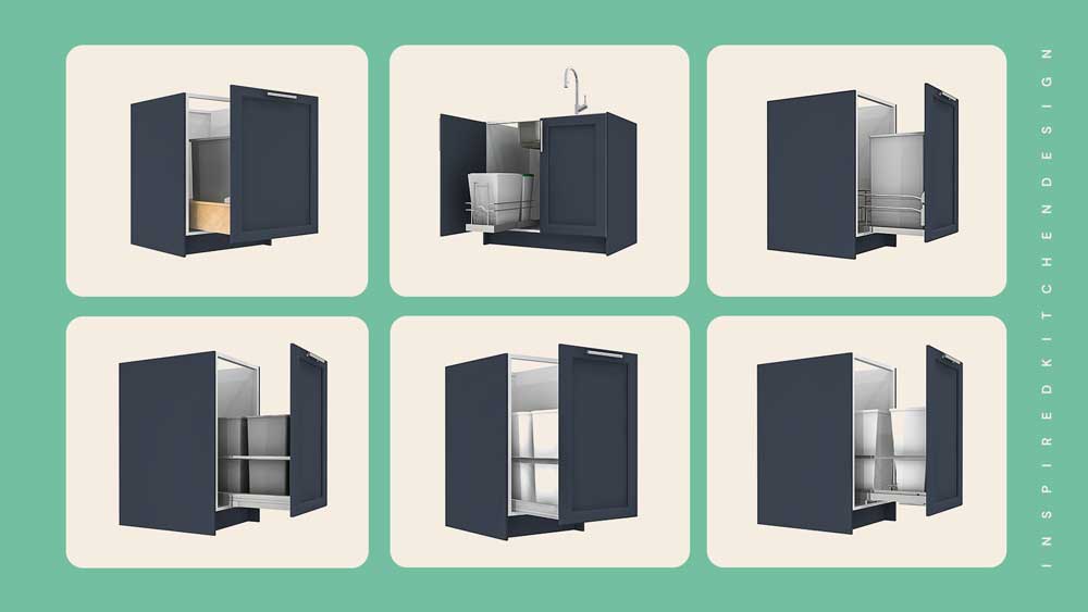 Rev-A-Shelf pull-out trash bin design options