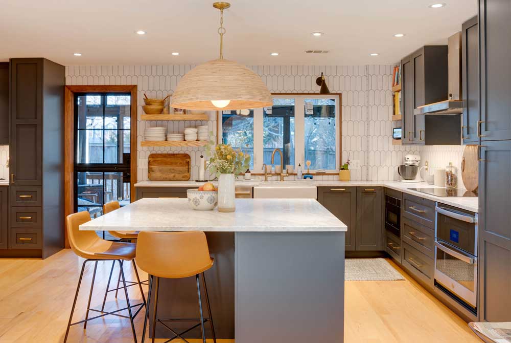 Semihandmade doors in kitchen remodel designed by IKD