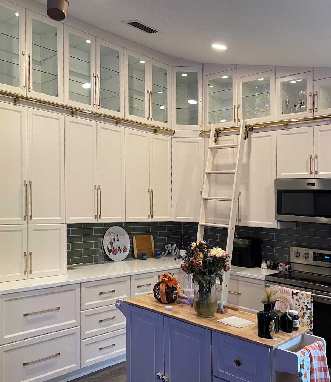 White IKEA cabinets installed in kitchen