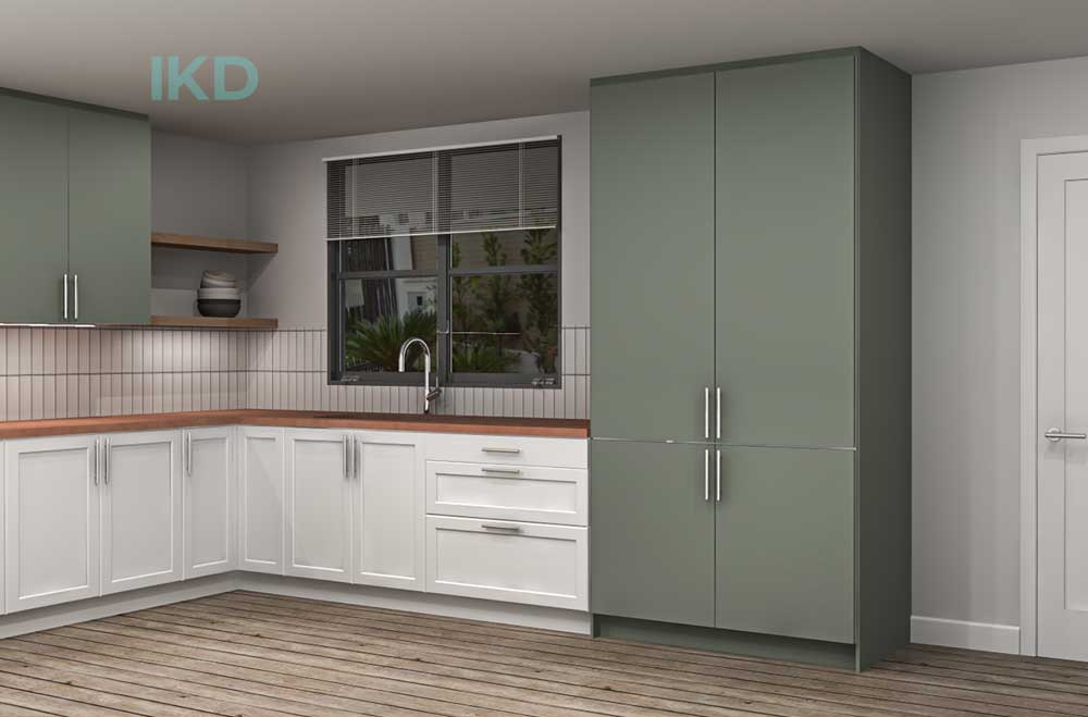 Green cabinets in kitchen 