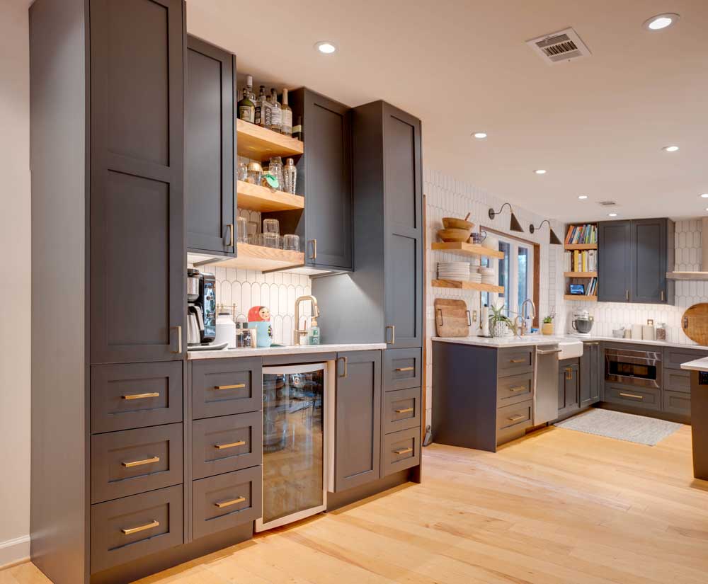 Coffee station in kitchen remodel