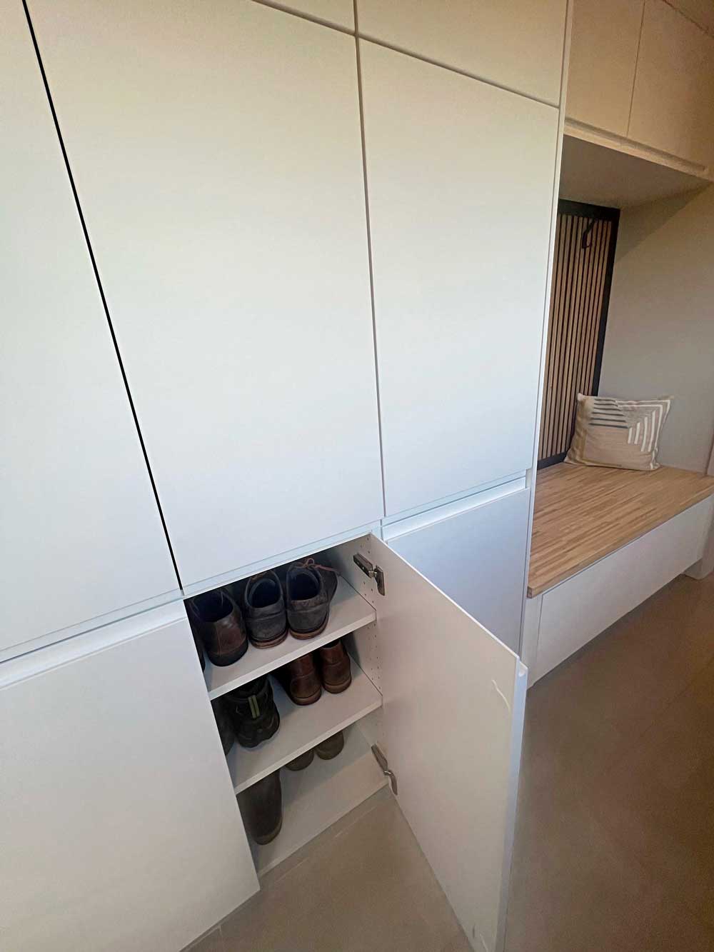 Shoe shelf in IKEA Mudroom