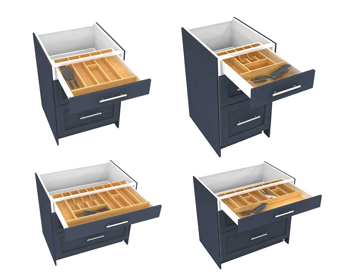 Tray inserts vs. drawer tray IKEA vs. Rev-A-Shelf