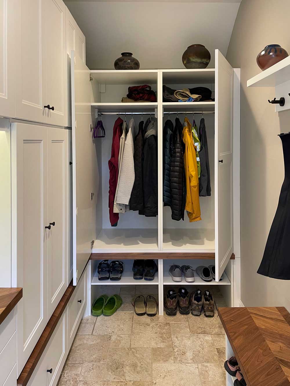 Transitional Style IKEA Mudroom Fits Neatly into Colonial Home