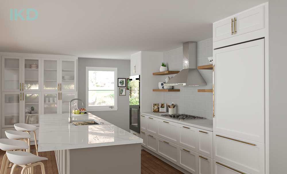 Renovated kitchen with plenty of storage space