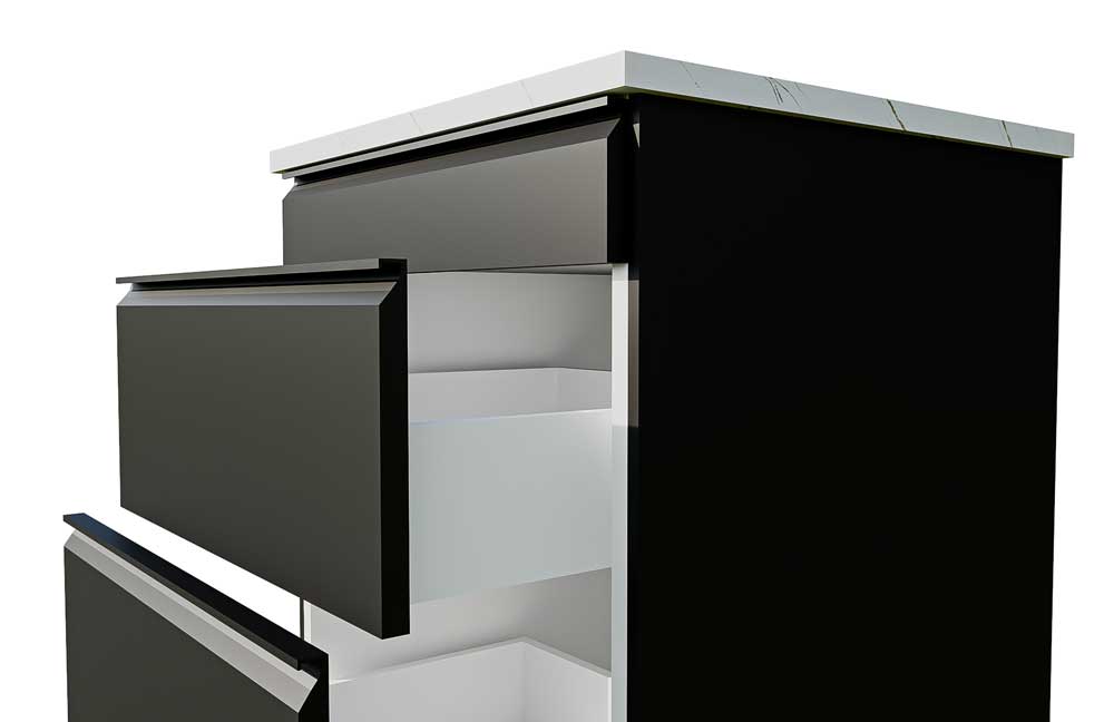 Black cabinet door fronts