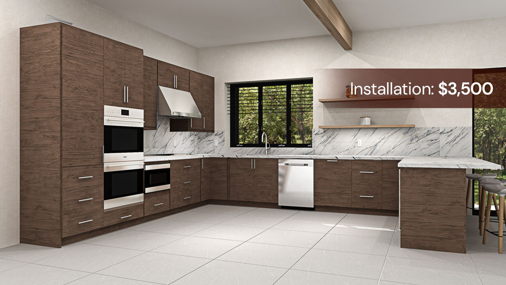 Kitchen design rendering by IKD for $3500
