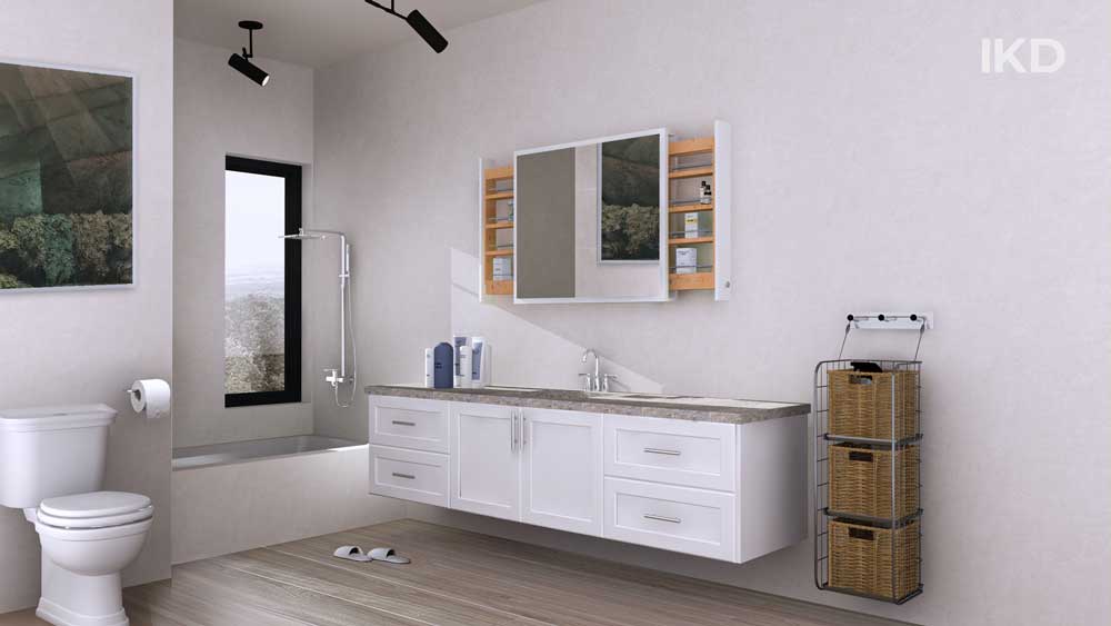 unique floating IKEA bathroom vanity