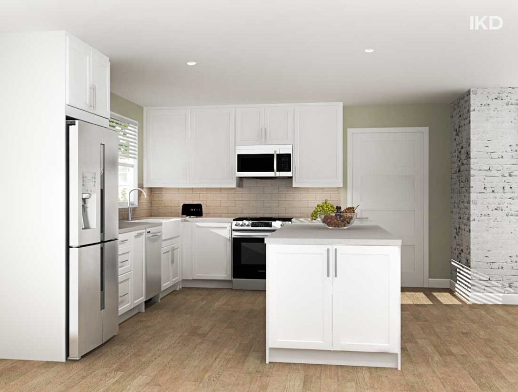 White modern kitchen with clever organizational solutions