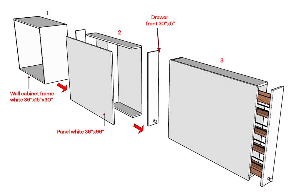 Combine IKEA cabinet hacks with Rev-A-Shelf products for a unique medicine cabinet design