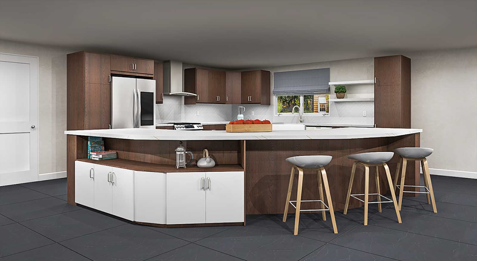 Center Island with Kitchen Mixer Lift with Shelf - Transitional - Kitchen