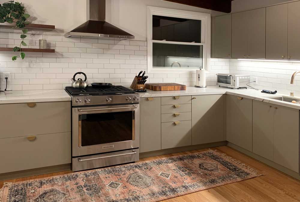 Finished IKEA mid century modern kitchen renovation