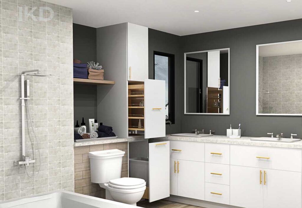 Increased storage in a small bathroom