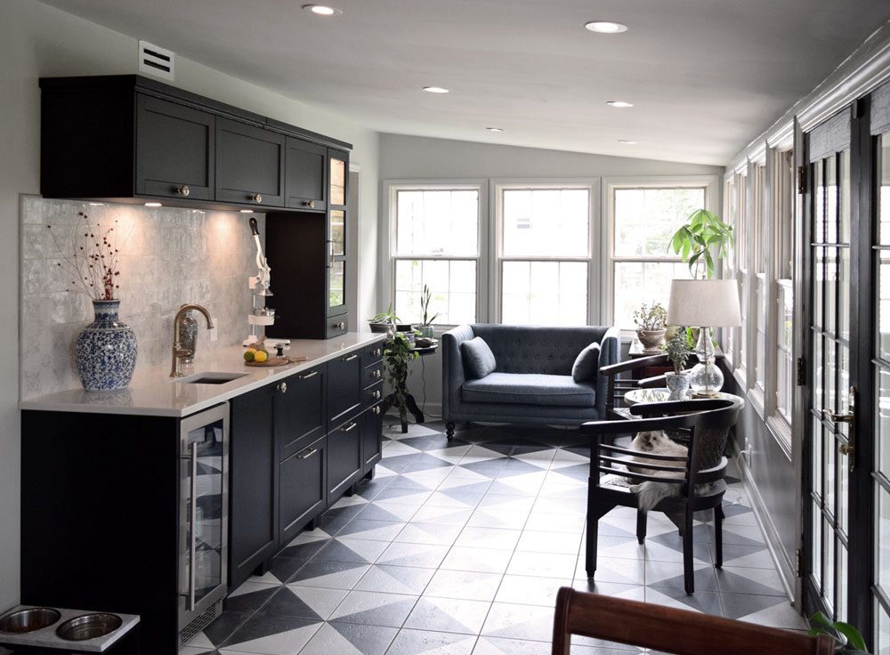 IKEA kitchen renovation included a bar area with a sink